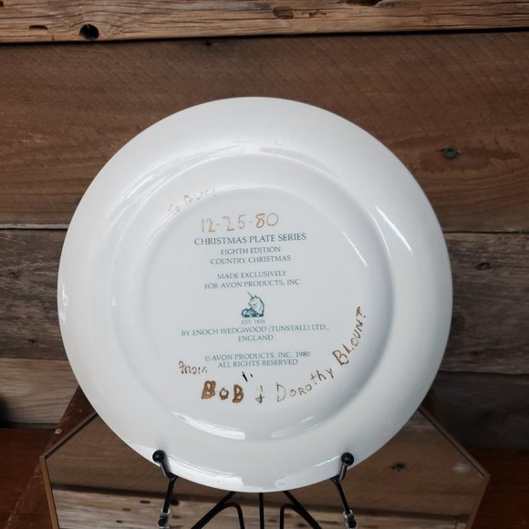 Avon Christmas Plate Series - 1980 - Country Christmas - by Enoch Wedgwood 8th E - Picture 3 of 5